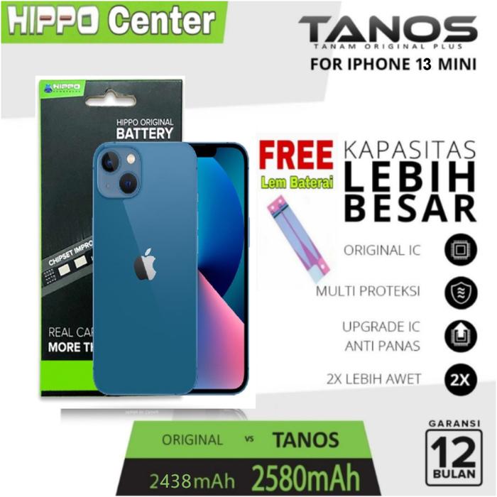 Gambar Hippo Baterai Compatible with iPhone 13 Mini Battery Hippo Tanos Double Power - Bat dari Hippo Center undefined Tokopedia