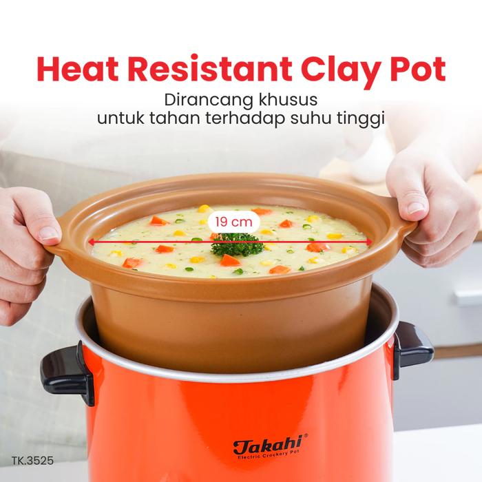 Jual ELEK91 TAKAHI SLOW COOKER ELECTRICAL CROCKERY POT LITER