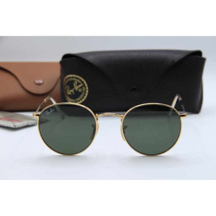 Gold Rb3447 001 Kacamata Rayban Rb 3447 001 Gold Round Metal
