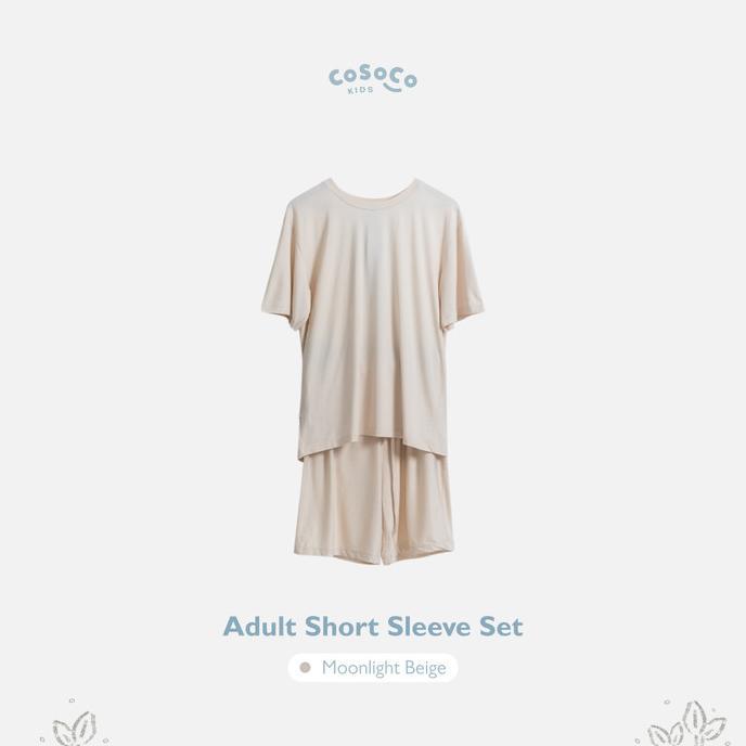 Gambar Adult TENCEL Short Sleeve Set - Cosoco - Moon Beige, S-M dari Floral Bliss Store undefined Tokopedia