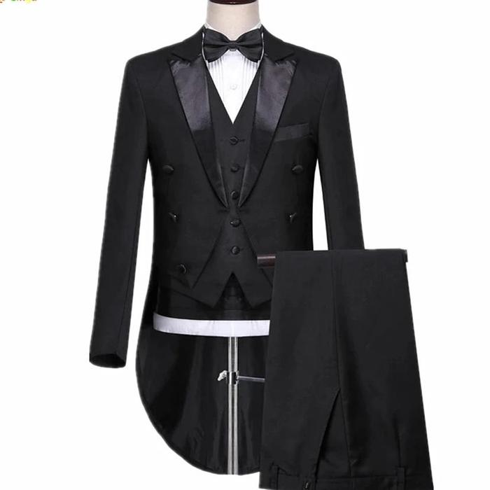 Jual Black Mens Tuxedo Tailcoat Formal Dress Suits Piece Set
