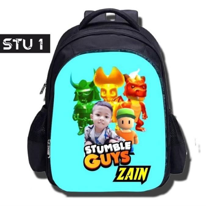 Gambar Tas Ransel Sekolah Anak Karakter Stumble Guys Free Cetak Nama & photo - STU 1, ANAK PAUD&TK dari Sentra Karya Utama undefined Tokopedia