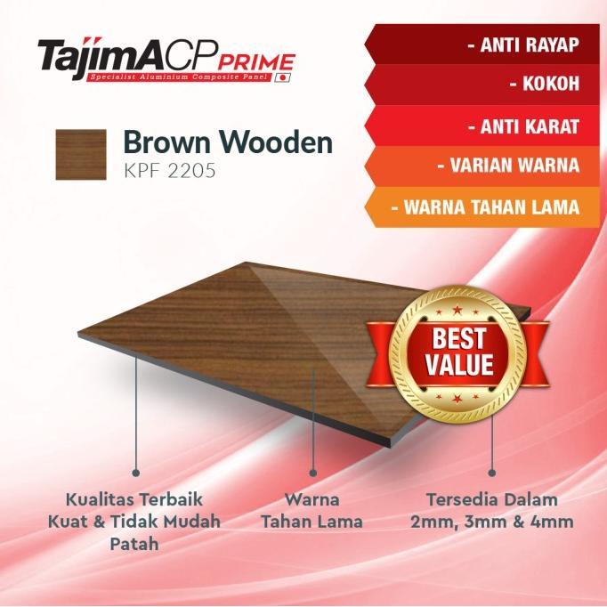 Gambar ACP motif wood, serat urat kayu PE indoor dan PVDF outdoor, 3mm & 4mm - Brown 3mm PE dari Kilat Mall undefined Tokopedia