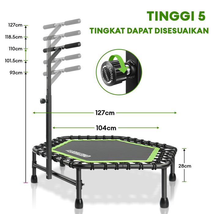Gambar OneTwoFit Trampoline 50 Inci Lipat Bisu Dewasa Alat Olahraga Fitness - hijau 50 Inci dari OneTwoFit Pro undefined Tokopedia