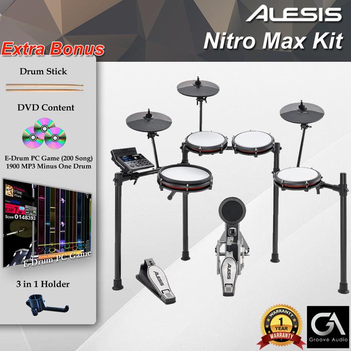 Gambar Drum Elektrik Alesis NITRO MAX KIT Electric Drum Set Original - Hitam dari Groove Audio undefined Tokopedia