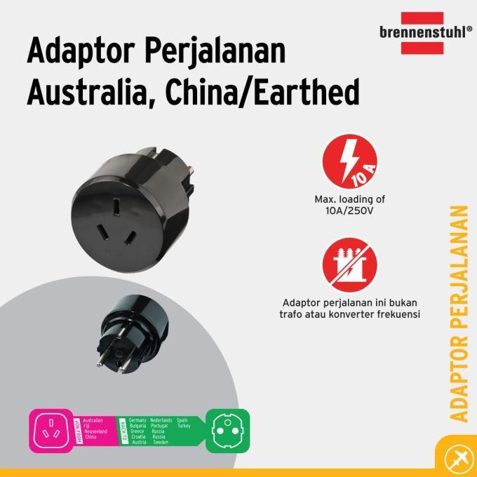 Gambar Adapter Colokan Internasional Brennenstuhl Travel Adaptor Australia/China to EU/Indonesia - 1508510 - 5 pcs - 1 pcs dari Picky Finds mart undefined Tokopedia