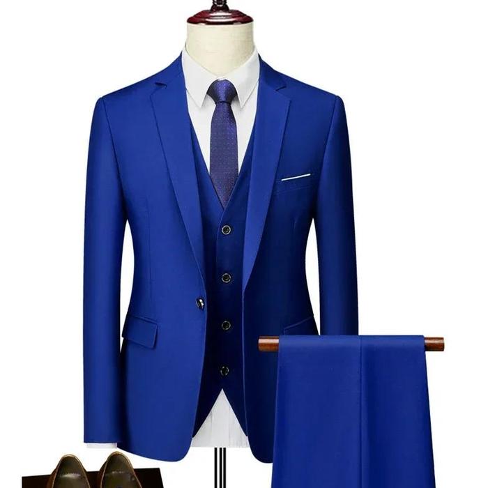 Jual Men Business Blazers Jacket Vest Trousers High End Wedding