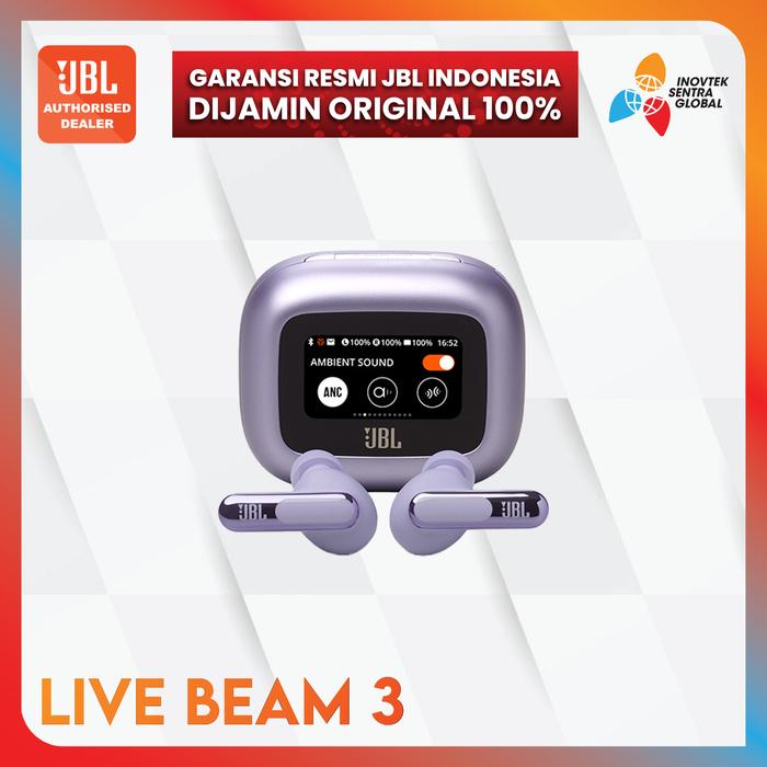 Gambar JBL Live Beam 3 True Wireless Bluetooth Earphone Earbuds Noise Cancelling - Garansi Resmi - Purple  dari Inovtek undefined Tokopedia
