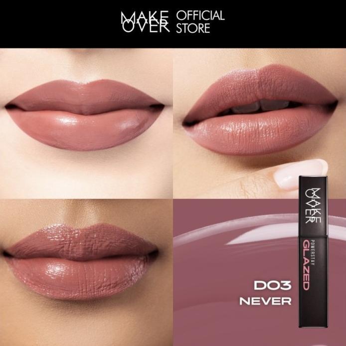 Gambar Primer Lipstik Bibir Kering Make Over Powerstay Glazed Lock Lip Pment 3Gr/Makeover Plump Glazed - D03 NEVER dari STYLE08SHOP undefined Tokopedia