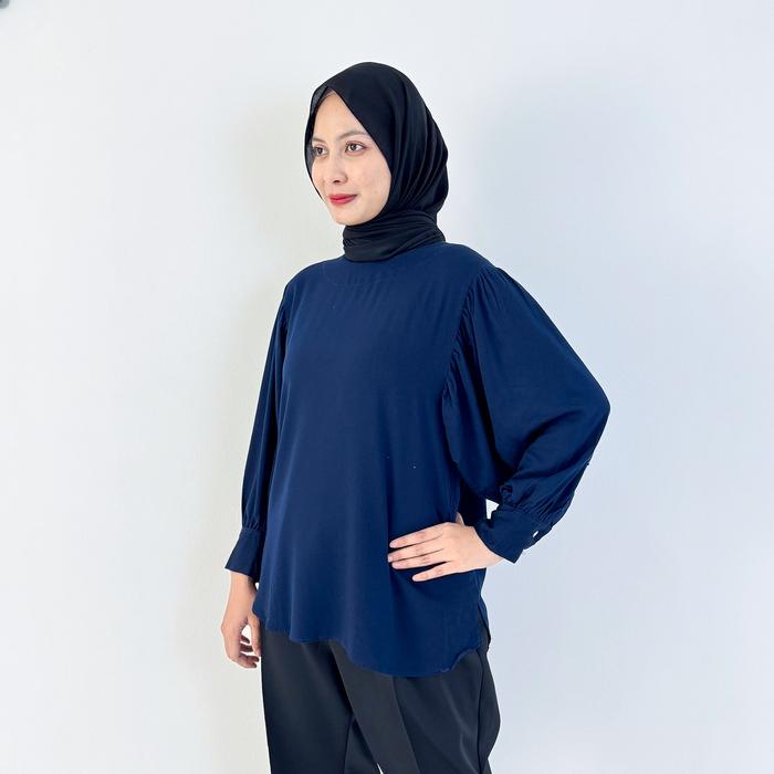 Gambar Blouse Cotton Daily LEZAHRASIGNATURE Atasan Baju Lengan Panjang Wanita Fit M-XL Warna Maroon Edisi Merah Putih Hut RI ke - 80 - Biru, M dari LEZAHRASIGNATURE undefined Tokopedia