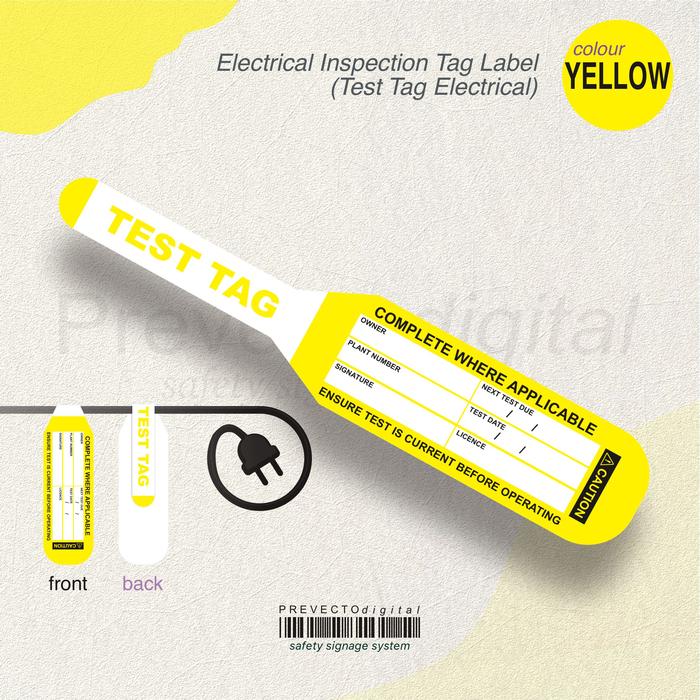 Gambar Test Tag Electric Tag Marking Tanda Label Testing Kabel Cable Electrical Equipment - Yellow, Plastik PVC dari prevecto digital undefined Tokopedia