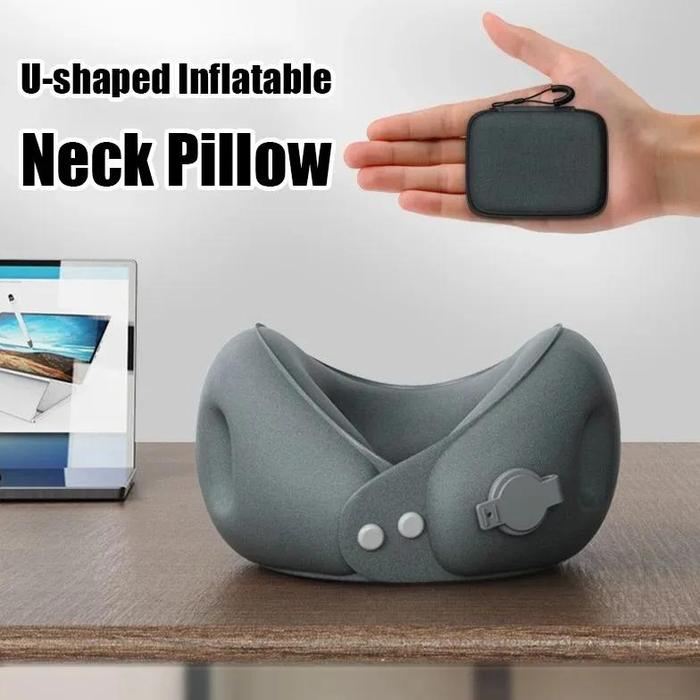 Jual New Inflatable U-Shaped Travel Pillow For Airplane Car&Train
