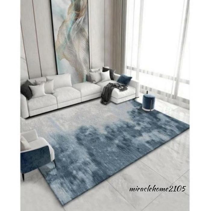 Gambar karpet marble industrial dekorasi interior ruang tamu anti slip 250 x 180 cm - Blue Abstract, 180 x 250 dari Prima Jaya Furtindo undefined Tokopedia