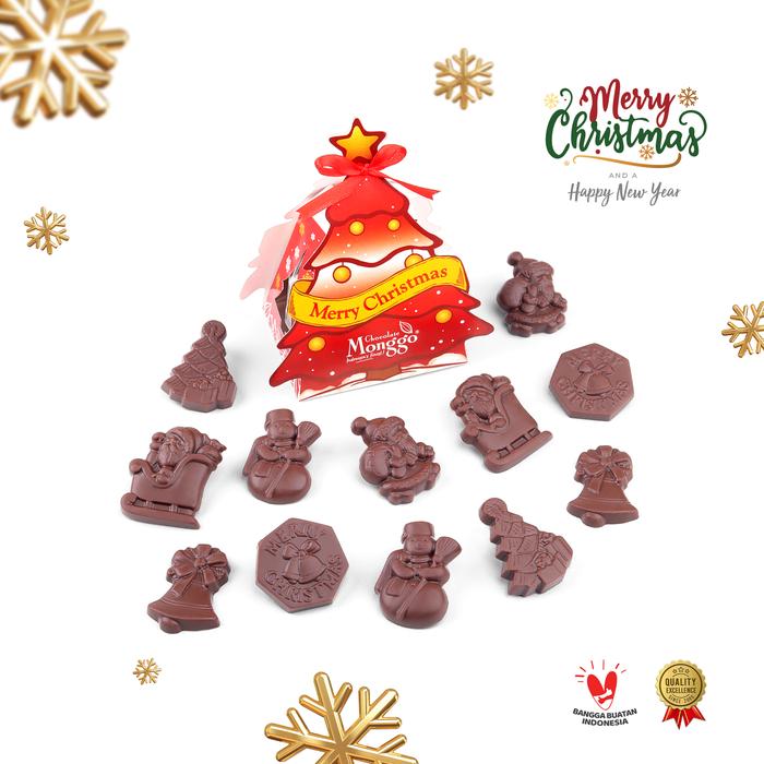 Gambar Chocolate Monggo | Christmas Tree Milk Chocolate Red Pocket 70g l Cokelat Monggo 100% Cocoa Butter l Kado Natal l Hadiah Anak - Red Tree Milk dari Chocolate Monggo Indonesia undefined Tokopedia