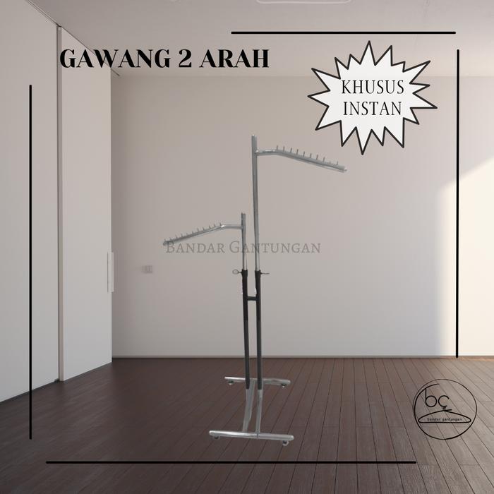 Gambar Gawang Baju 2 Arah Display Standing Hanger Baju Besi Gawangan Baju Besi 2 Arah - BH dari BANDAR GANTUNGAN undefined Tokopedia