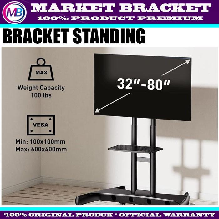 Gambar Bracket standing tv / breket tv stand 80 75 65 60 55 50 43 32 " inch RODSON - RODSON 32-80" dari MARKET BRACKET undefined Tokopedia