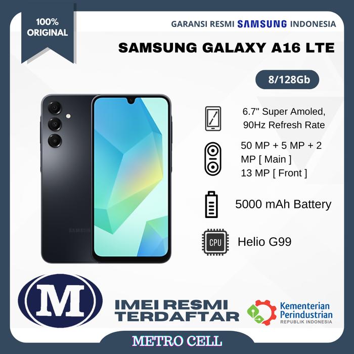 Gambar Samsung Galaxy A16 LTE 8/128Gb - Garansi Resmi Sein 1Tahun - Black dari Metro Cell WTC undefined Tokopedia