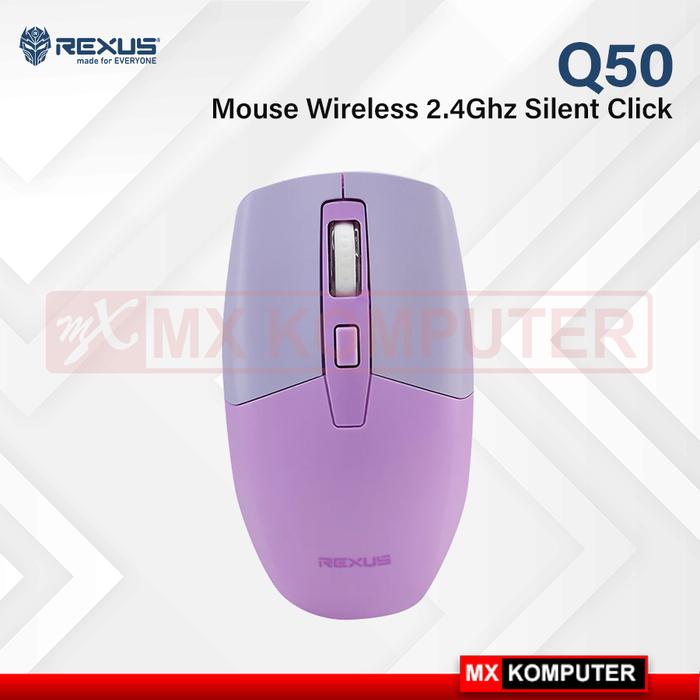 Gambar Mouse Rexus Q50 Mouse 2.4Ghz Wireless Office Silent Click - Ungu dari MXKomputer_NEW undefined Tokopedia
