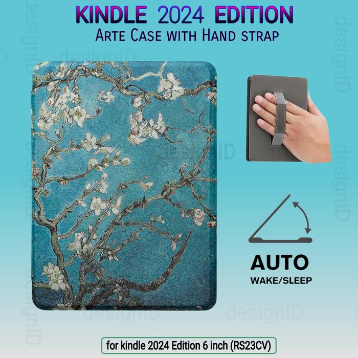 Gambar Kindle 2024 Art Case with hand strap auto wake cover RS23CV designid - emerald flower dari Designid undefined Tokopedia