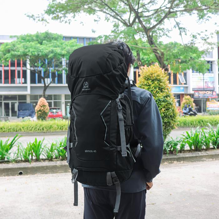 Gambar Tas Ransel Gunung Carrier Hikemore Atmos Setara Eiger - BLACK 45L dari Riung Adventure undefined Tokopedia