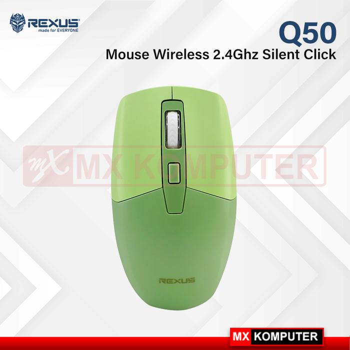 Gambar Mouse Rexus Q50 Mouse 2.4Ghz Wireless Office Silent Click - Hijau dari MXKomputer_NEW undefined Tokopedia