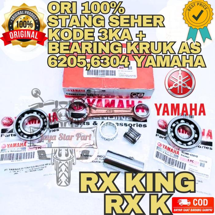 Gambar ORIGINAL 100% STANG SEHER KODE 3KA + BEARING KRUK AS 6205 , 6304 ASLI ORIGINAL YAMAHA UNTUK MOTOR RX KING , RX K , RXK SETANG PISTON SATU dari Khansaa-Store undefined Tokopedia