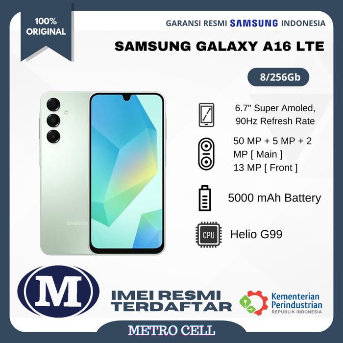 Gambar Samsung Galaxy A16 LTE 8/256Gb - Garansi Resmi Sein 1Tahun - Green dari Metro Cell WTC undefined Tokopedia