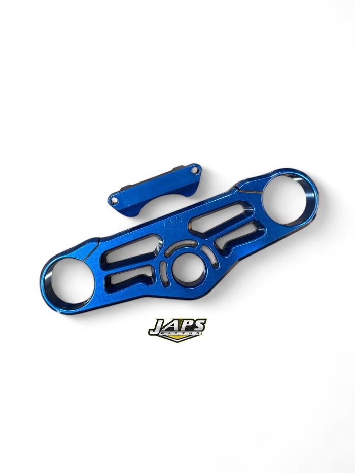 Gambar SEGITIGA STANG, TRIPLE CLAMP JAPS RACING. KAWASAKI ZX25R ZX25RR - BLUE dari Japs Racing undefined Tokopedia