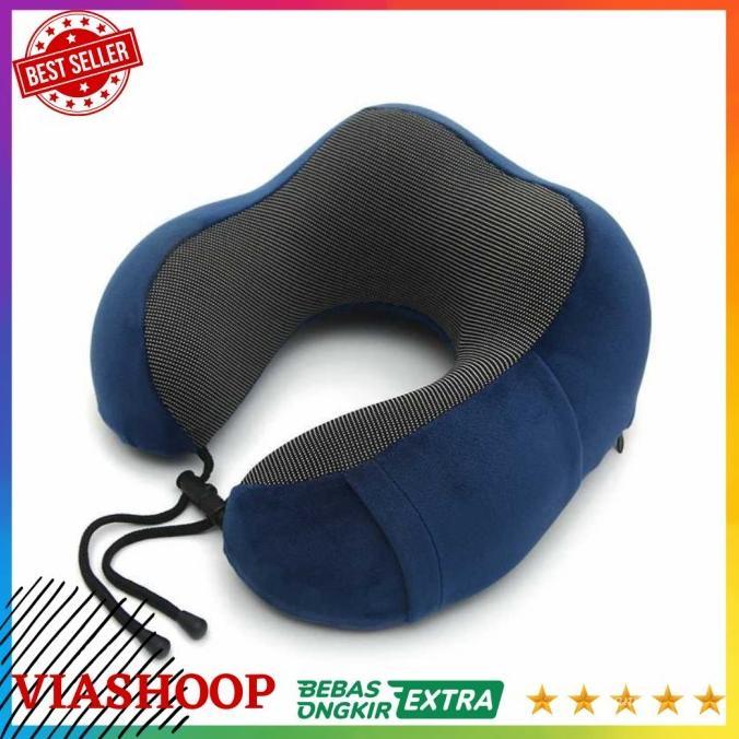 Gambar BISA FAKTUR! Bantal Leher U-Shape Foldable Travel Neck Pillow - SER43 - Biru - Biru dari Putri Cahaya undefined Tokopedia