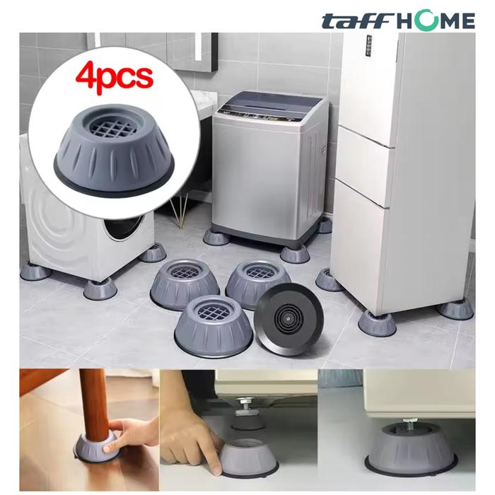 Gambar Alas Mesin Cuci 4 PCS Dudukan Kaki Kursi Serbaguna Pengaman Anti Getaran & Slip Vibration Shock Pads - Gray dari Tosco Official undefined Tokopedia