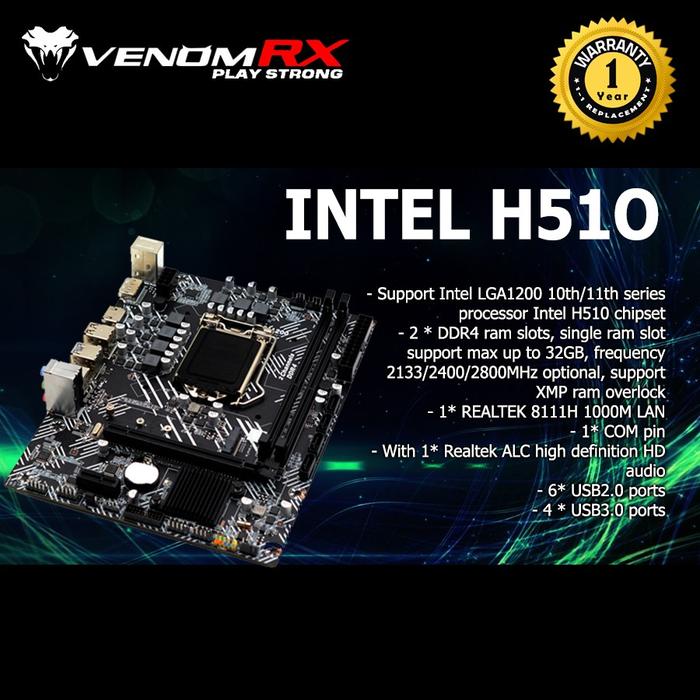 Gambar VenomRX H510 Motherboard Intel Chipset LGA1200 DDR4 Micro ATX mATX - Mainboard dari SimpleTechJKT undefined Tokopedia