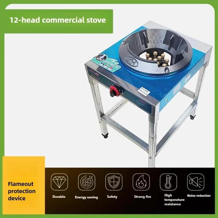 Gambar Stainless Steel Fierce Fire Stove Commercial Wok Gas Burner Low-pressure Single-burner Cooktop Liquefied Gas Stove for Kitchen - A-liquefied gas dari Mamenstore20 undefined Tokopedia