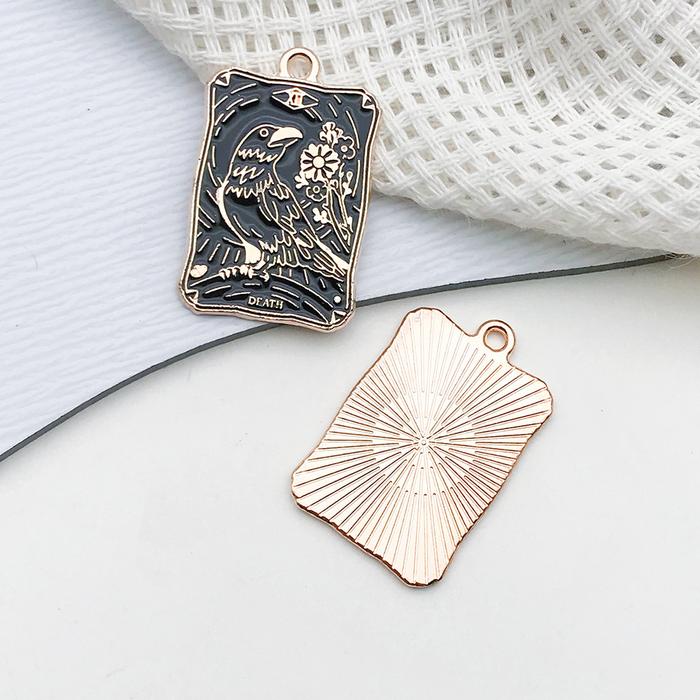Gambar Charm Enamel Card Kartu Tarot / Kartu Ramalan / Bandul Pendant Liontin Kalung Aksesoris Gantungan Kunci Keychain - Death dari Queen Sunny undefined Tokopedia