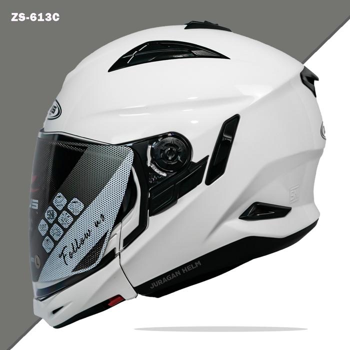 Gambar Zeus ZS613C Modular White Glossy dari Juragan Helm undefined Tokopedia