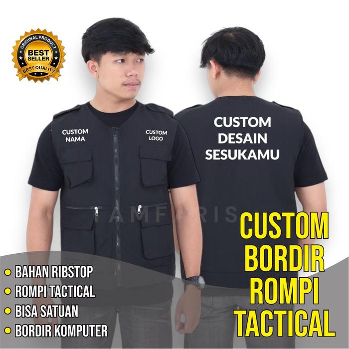 Gambar rompi custom bordir satuan - 1 TITIK BORDIR, ROMPI M L XL dari Tamfaris Clothing Tasik undefined Tokopedia