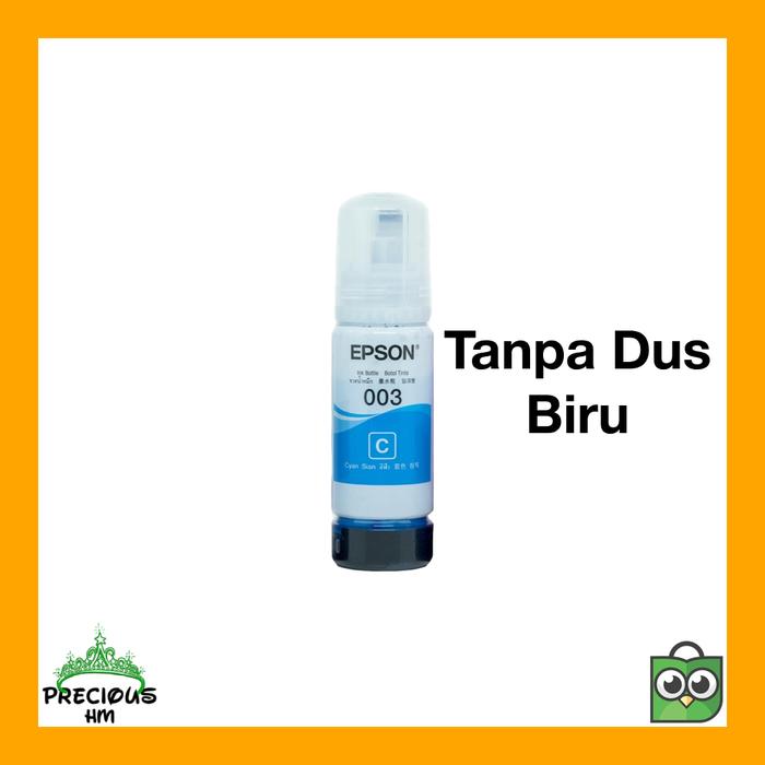 Gambar Tinta Epson 003 B C M Y hitam Original Printer l1110 3100 L3110 L3150 - Biru tanpa dus dari PreciousHM undefined Tokopedia