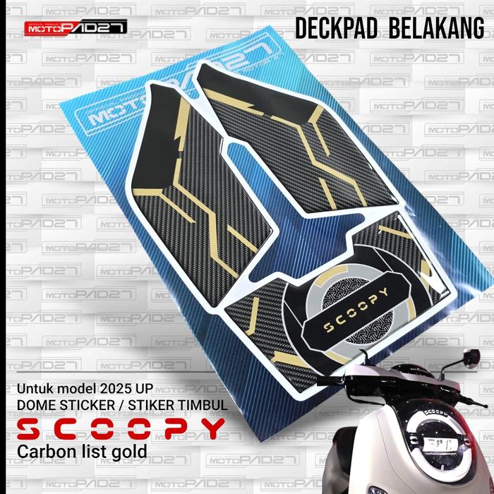 Gambar Motopad27 New Scoopy 2025 Resin Body protector Deck Pad Belakang Cover - Gold dari Auto Aksesoris 99 undefined Tokopedia