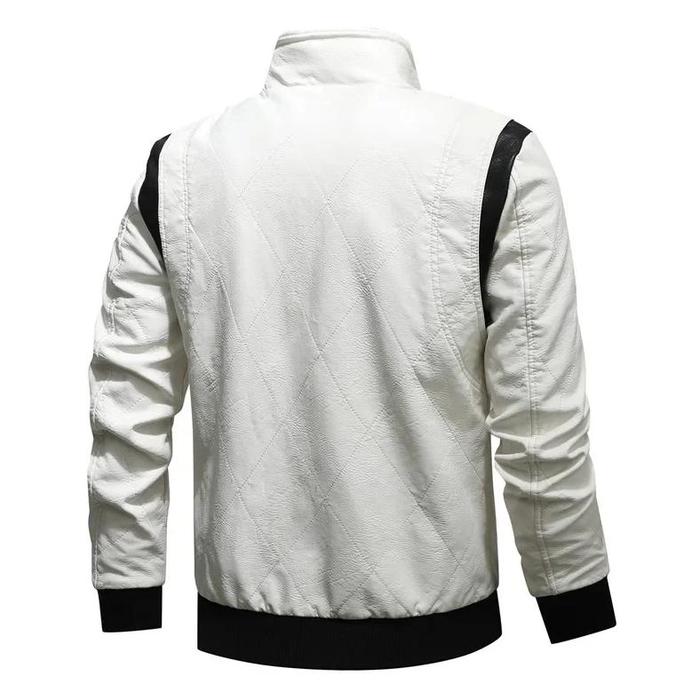 Gambar Autumn Winter Bomber Leather Jacket Men Scorpion Embroidery Hooded Jacket PU Leather Motorcycle Mens Ryan Gosling Drive Jacket - white, XXS dari Toko Tigak undefined Tokopedia