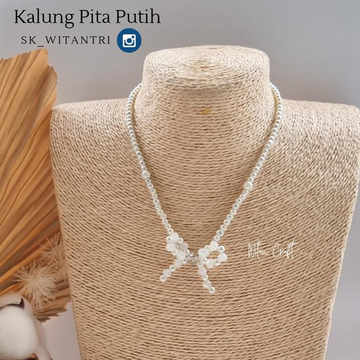Gambar Kalung Pita Kekinian Warna Pastel - Putih dari witan craft undefined Tokopedia
