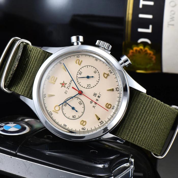 Jual 1963 Pilot Man Watch Beat Quartz Chronograph Bubble Glass