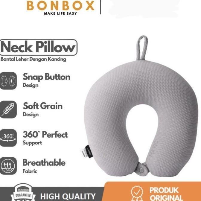 Gambar STOK READY! Neck Pillow Bantal Leher Travel Anti Pegal Lembut - BONBOX BNP100 - Grey dari Putri Cahaya undefined Tokopedia