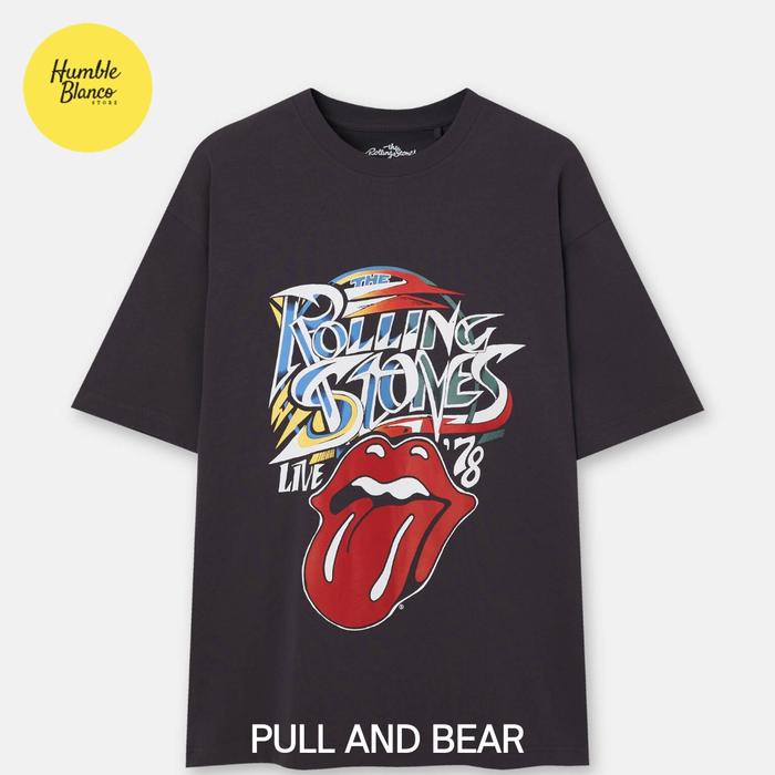 Gambar Kaos Music The Rolling Stone pull and bear - XS dari Humble Blanco Store undefined Tokopedia