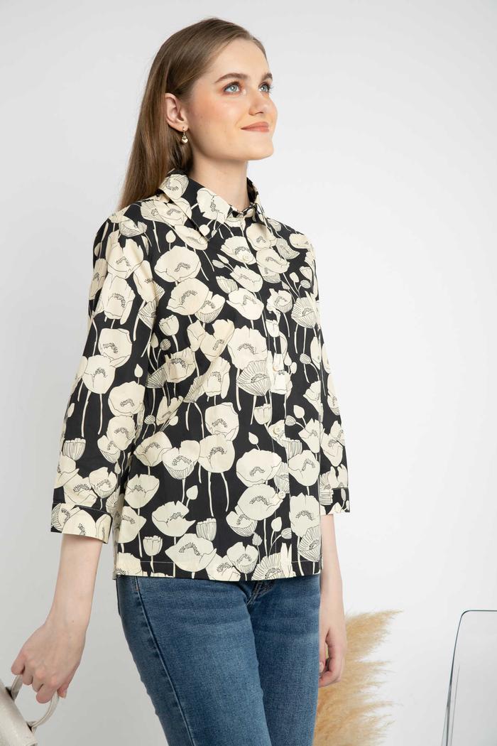 Gambar *Ready Stok* SISTER'S - Kemeja Katun 7188 (CAP) - Hitam, M dari Sisters Fashion Group undefined Tokopedia