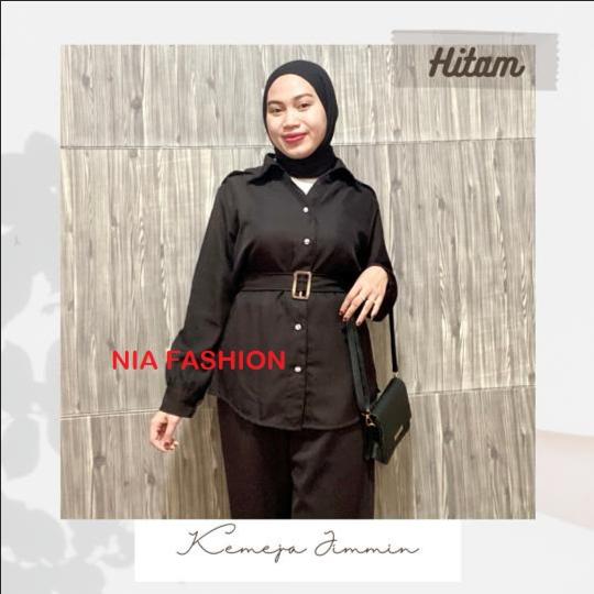 Gambar BAJU KEMEJA WANITA KOREAN STYLE / KEMEJA JIMIN / FASHION WANITA - Hitam dari BarokahFashion89 undefined Tokopedia