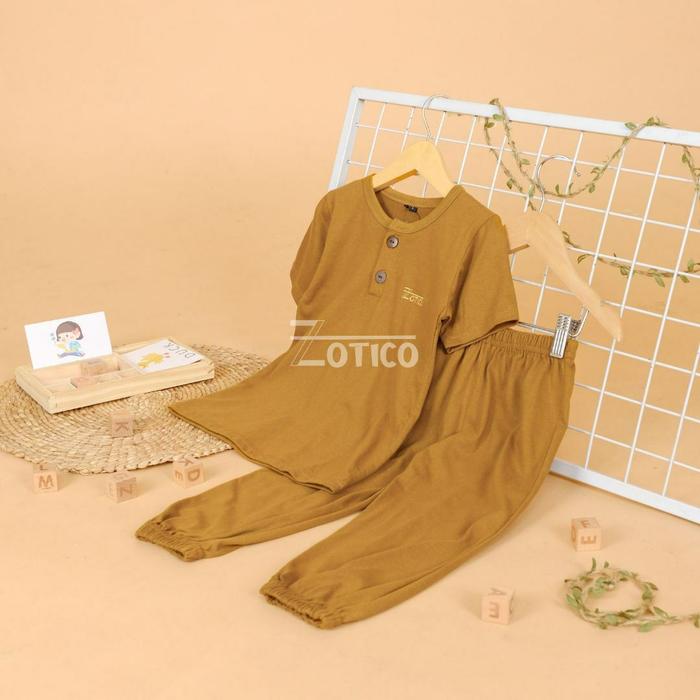 Gambar Setelan Jogger Anak Baju kancing Dan Celana jogger Set piyama Anak - Golden Brown, S (1-2 Thn) dari myclothessada undefined Tokopedia