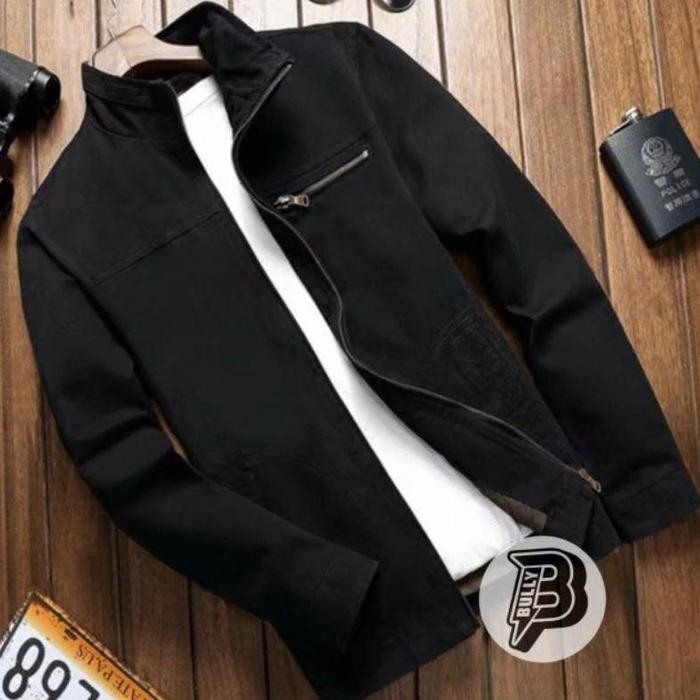Gambar Premium Jaket Pria Jaket Bomber Enemy Material Cotton Dril Premium - Warior Hitam, XL dari janam mart undefined Tokopedia