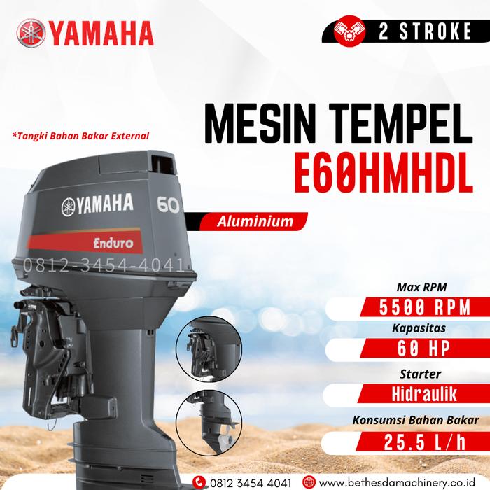 Gambar Mesin Outboard 60 pk / Yamaha motor tempel 60hp 2tak - E60HMHDL dari Engineering Machine undefined Tokopedia