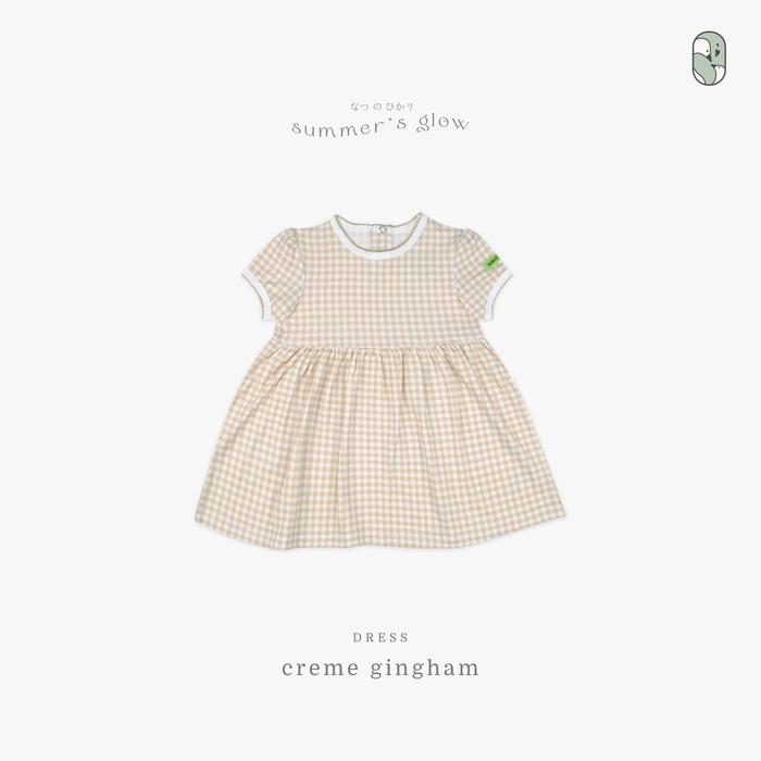 Gambar HAMAKO - Skater Dress | Summers Glow - Dress Anak Perempuan Tencel - Creme Gingham, 9-12 mo dari Hamako undefined Tokopedia