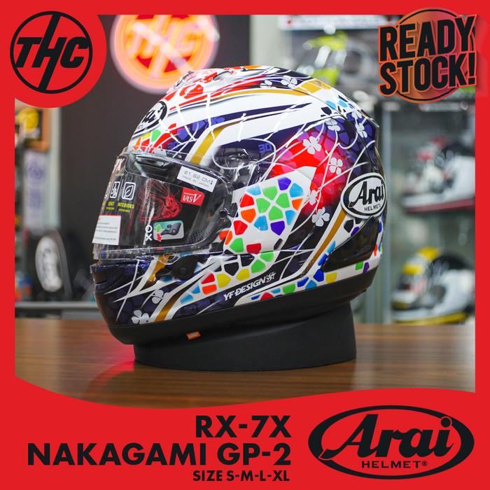 Gambar ARAI RX7X NAKAGAMI GP2 WHITE FULL FACE HELMET HELM RX-7X GP-2 dari THC Helmets undefined Tokopedia