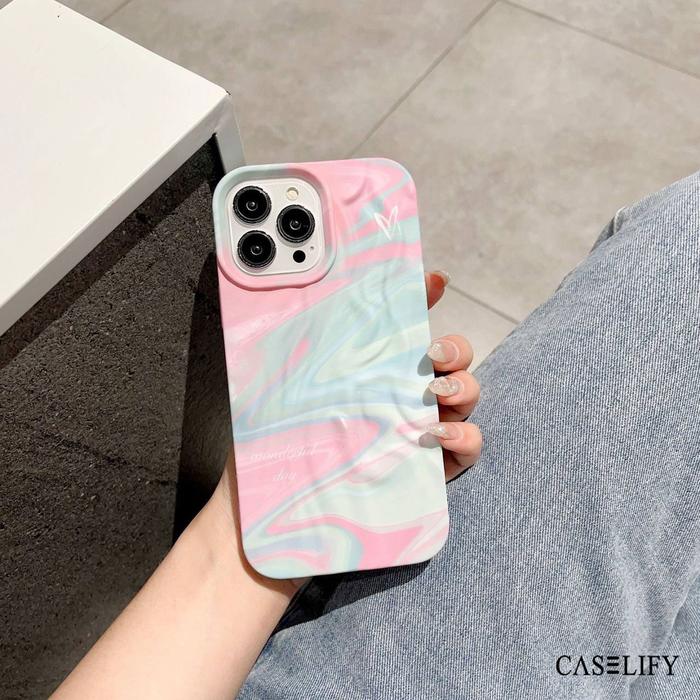Gambar CASELIFY EMBOSS MARBLE CASE 3D BERGELOMBANG IP 11 12 13 14 15 PRO MAX - Pink Blue, Ip 13 Pro Max dari CASELIFY ID undefined Tokopedia